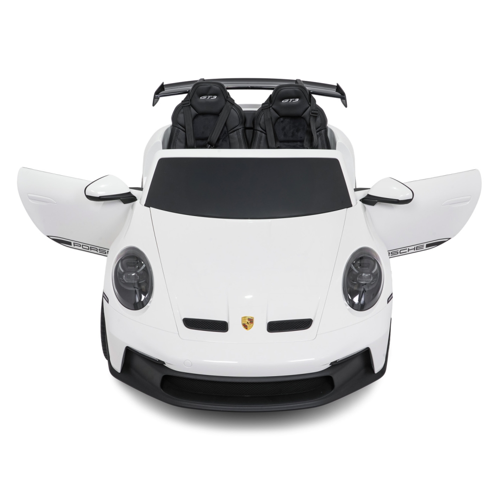 Dvivietis elektromobilis Porsche 911 GT3 STRONG MP4, White-Elektromobiliai vaikams, Mašinos-e-vaikas