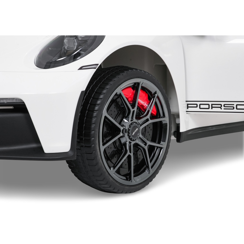 Dvivietis elektromobilis Porsche 911 GT3 STRONG MP4, White-Elektromobiliai vaikams, Mašinos-e-vaikas