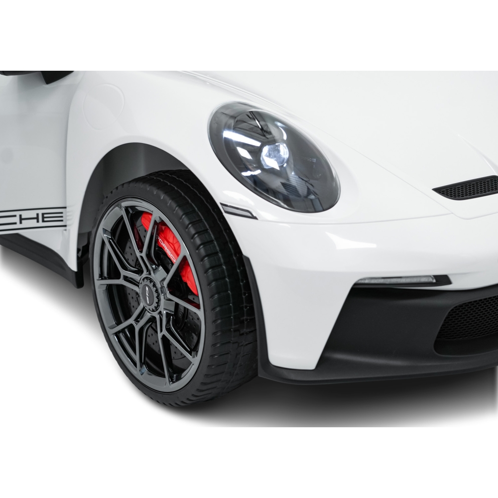 Dvivietis elektromobilis Porsche 911 GT3 STRONG MP4, White-Elektromobiliai vaikams, Mašinos-e-vaikas