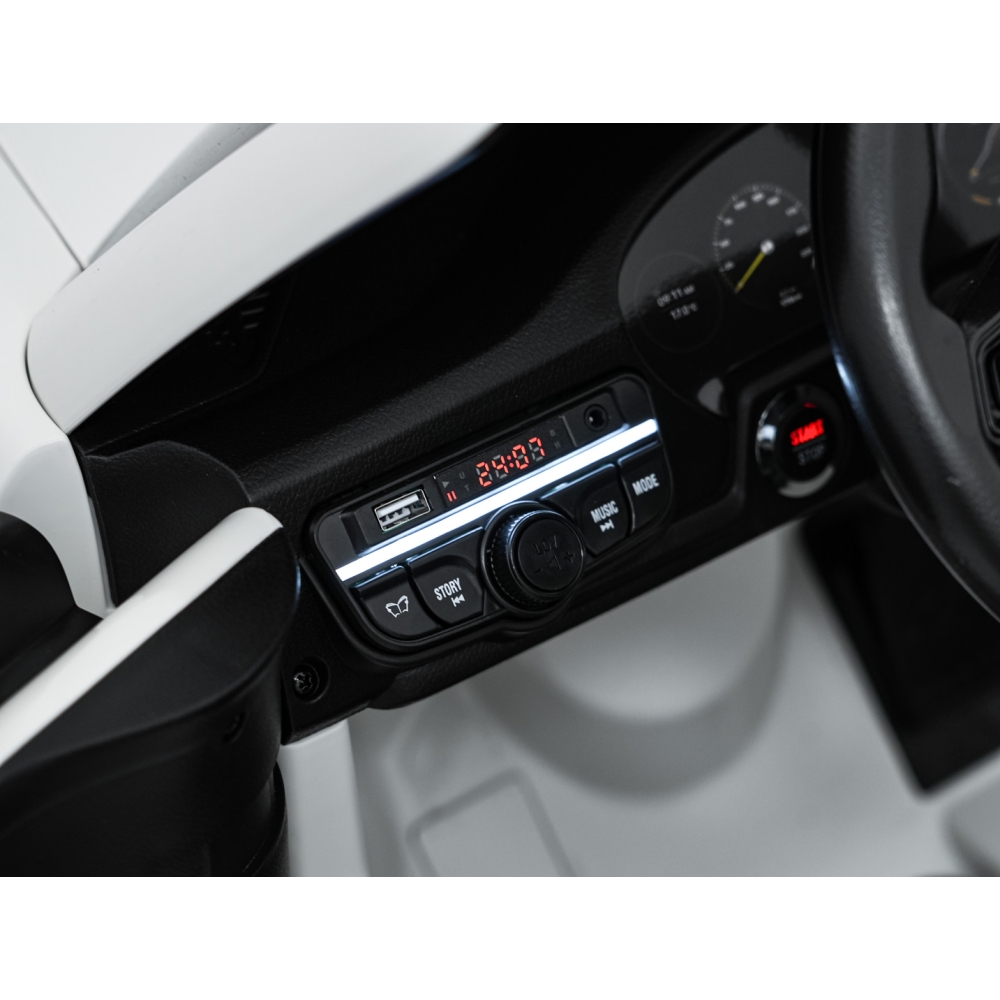 Dvivietis elektromobilis Porsche 911 GT3 STRONG MP4, White-Elektromobiliai vaikams, Mašinos-e-vaikas