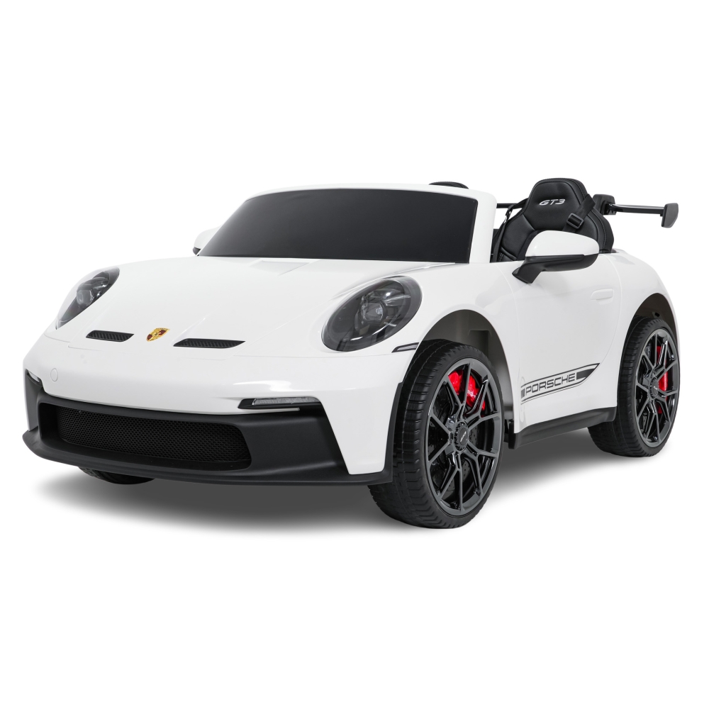 Dvivietis elektromobilis Porsche 911 GT3 STRONG MP4, White-Elektromobiliai vaikams, Mašinos-e-vaikas