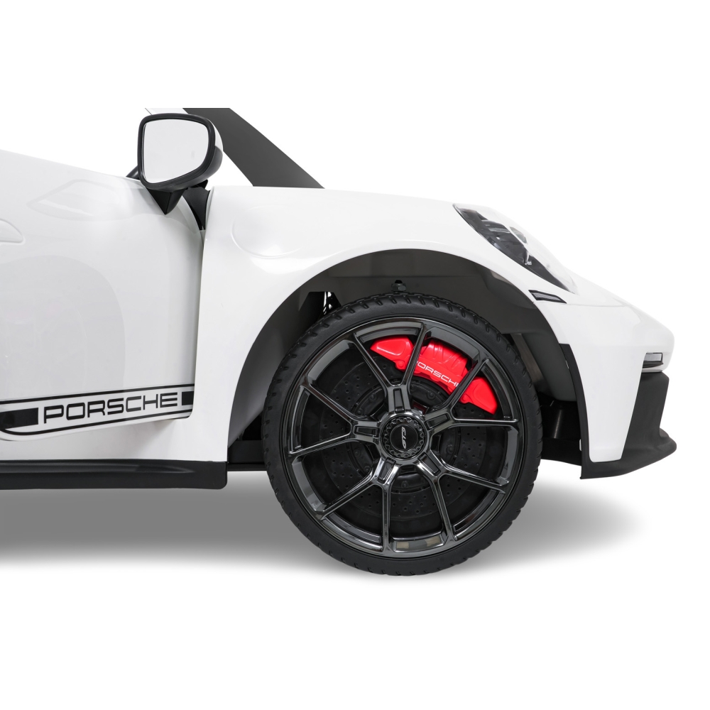 Dvivietis elektromobilis Porsche 911 GT3 STRONG MP4, White-Elektromobiliai vaikams, Mašinos-e-vaikas