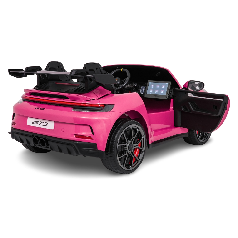 Dvivietis elektromobilis Porsche 911 GT3 STRONG MP4, Pink-Elektromobiliai vaikams, Mašinos-e-vaikas