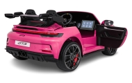 Dvivietis elektromobilis Porsche 911 GT3 STRONG MP4, Pink-Elektromobiliai vaikams, Mašinos-e-vaikas