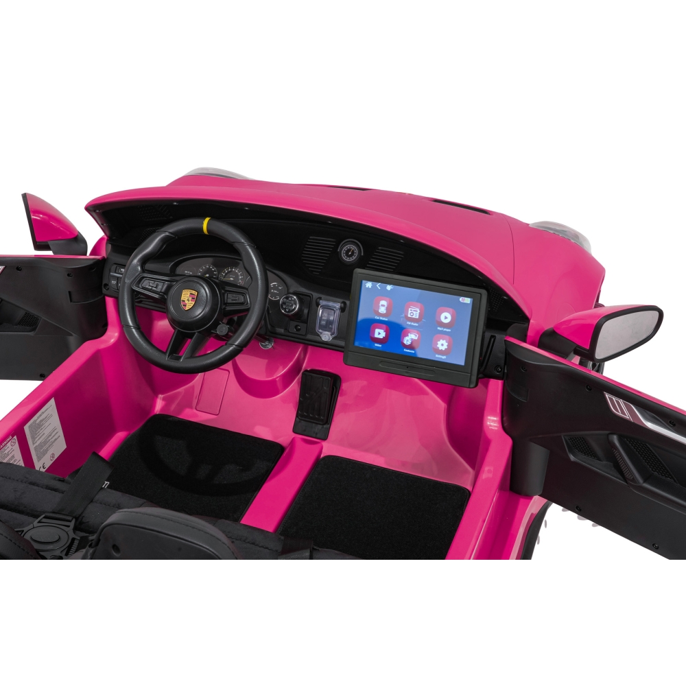 Dvivietis elektromobilis Porsche 911 GT3 STRONG MP4, Pink-Elektromobiliai vaikams, Mašinos-e-vaikas