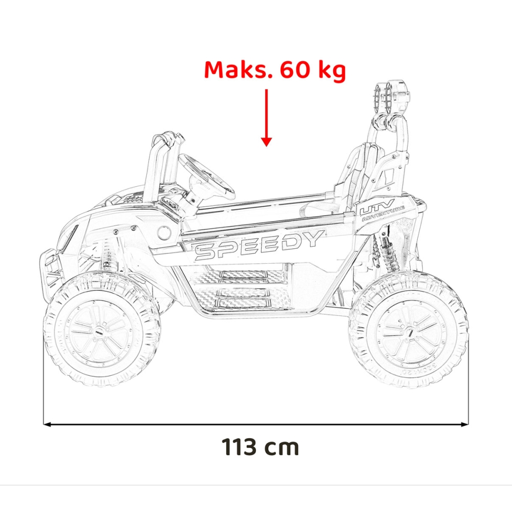 Elektrinis Buggy SPEEDY 4x4, Pink-Elektromobiliai vaikams, Keturračiai ir bagiai-e-vaikas