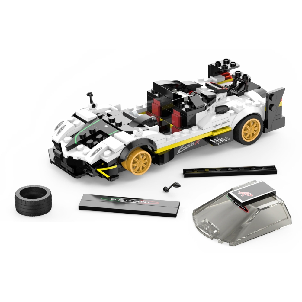Konstruktorius Pagani Zonda R Pads White automobilis 1:28 RASTAR