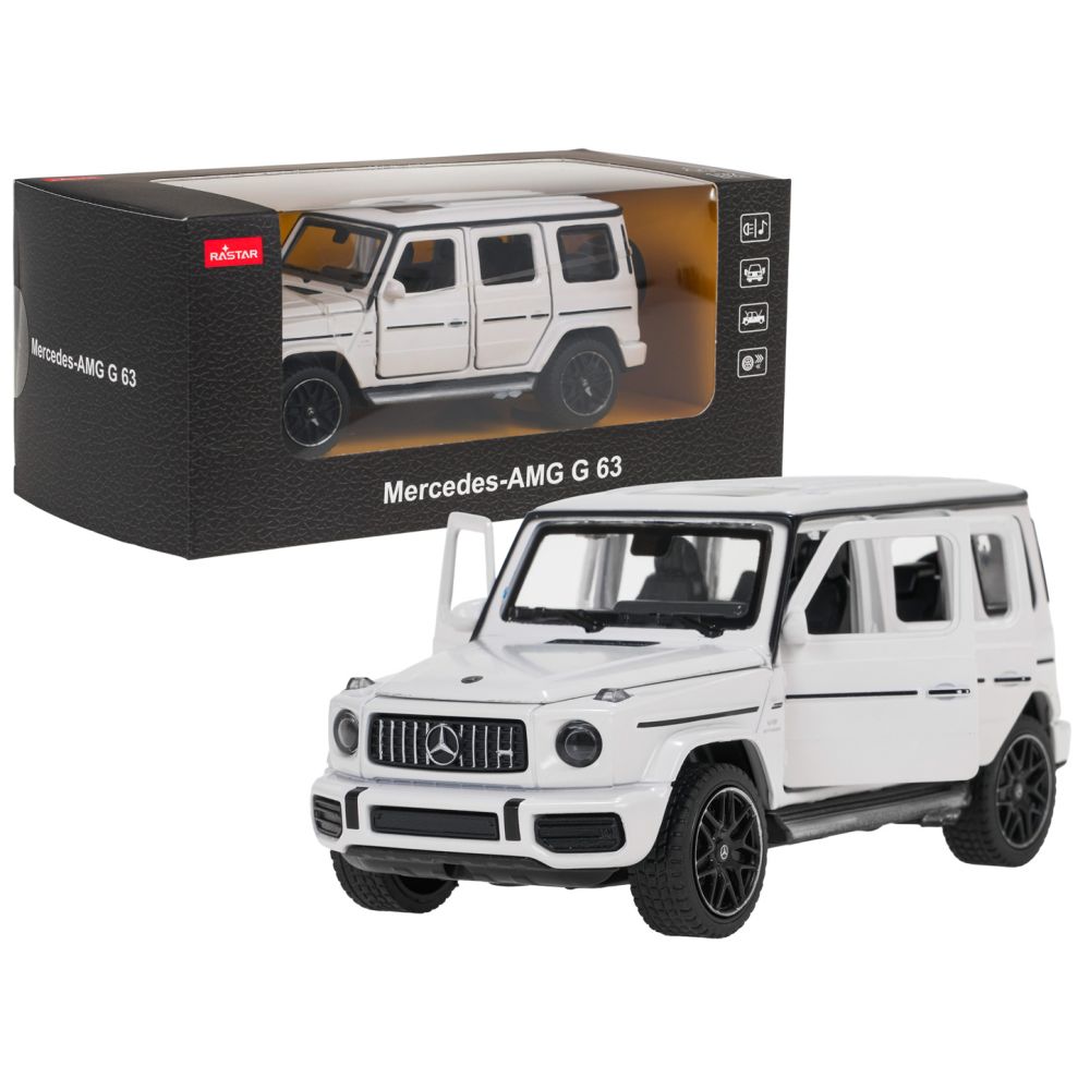 Autko Metalowe 1/32 Mercedes-Benz AMG G63 z Dźwiękiem Białe RASTAR