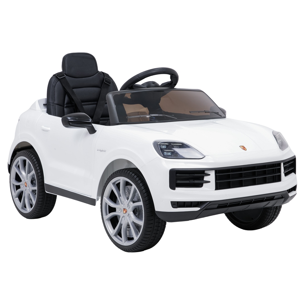 Elektromobilis Porsche Cayenne, White-Elektromobiliai vaikams, Visureigiai-e-vaikas