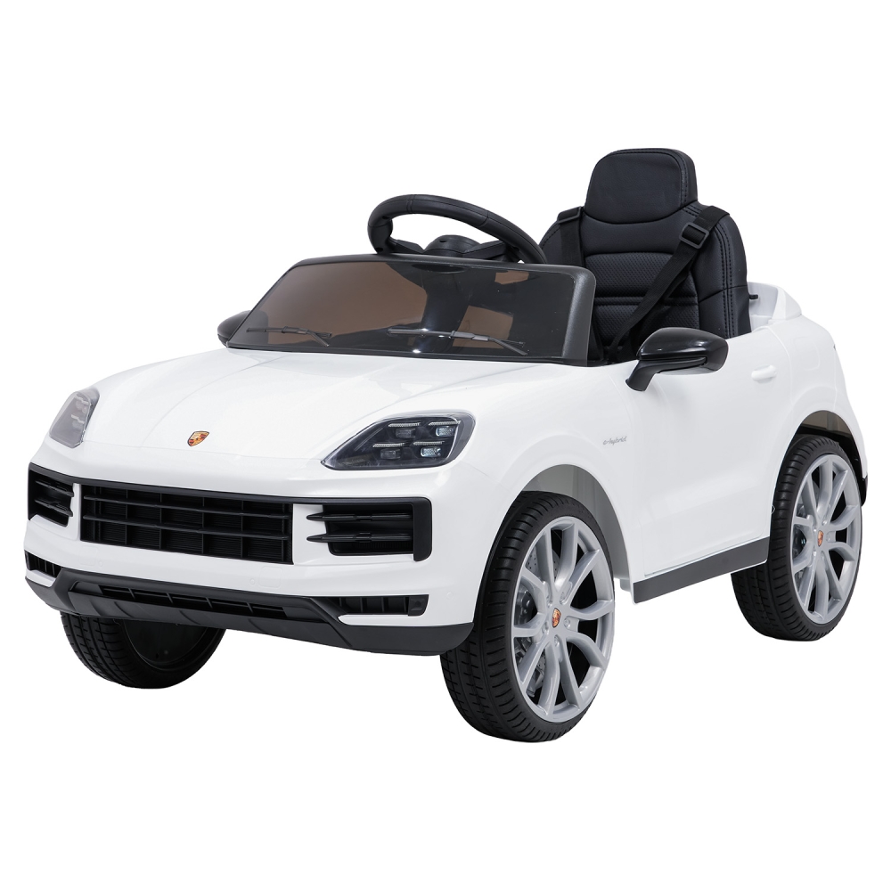 Elektromobilis Porsche Cayenne, White-Elektromobiliai vaikams, Visureigiai-e-vaikas