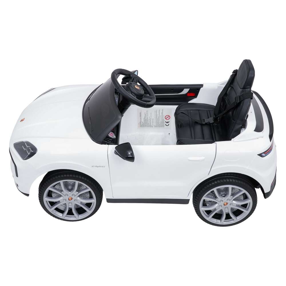 Elektromobilis Porsche Cayenne, White-Elektromobiliai vaikams, Visureigiai-e-vaikas