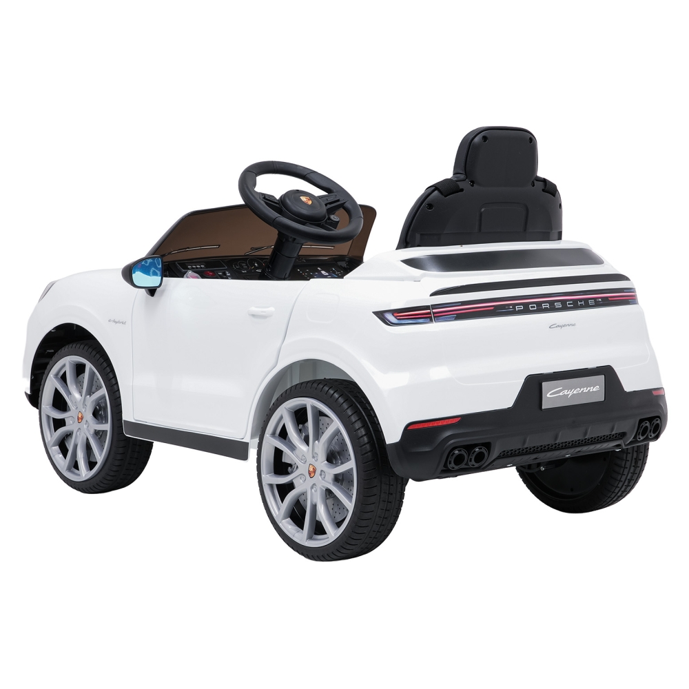 Elektromobilis Porsche Cayenne, White-Elektromobiliai vaikams, Visureigiai-e-vaikas