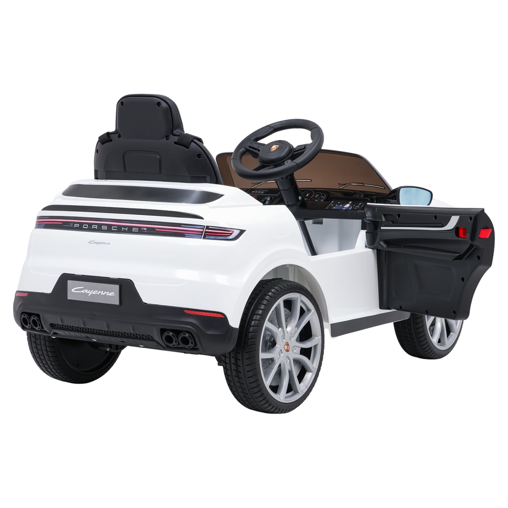 Elektromobilis Porsche Cayenne, White-Elektromobiliai vaikams, Visureigiai-e-vaikas