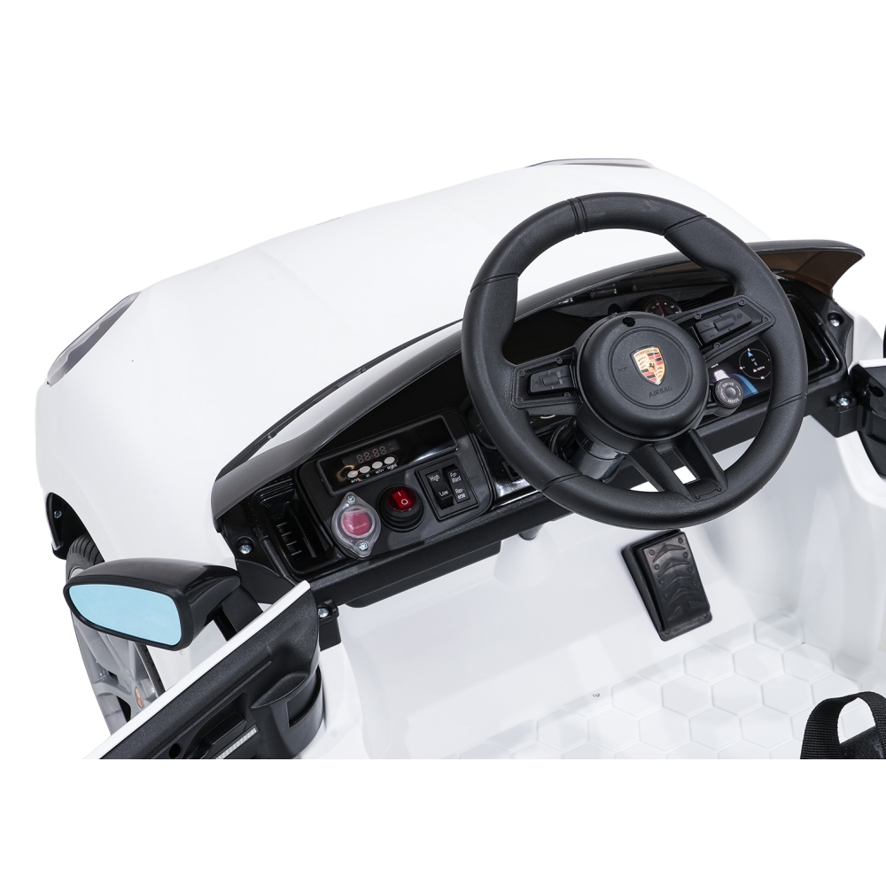 Elektromobilis Porsche Cayenne, White-Elektromobiliai vaikams, Visureigiai-e-vaikas
