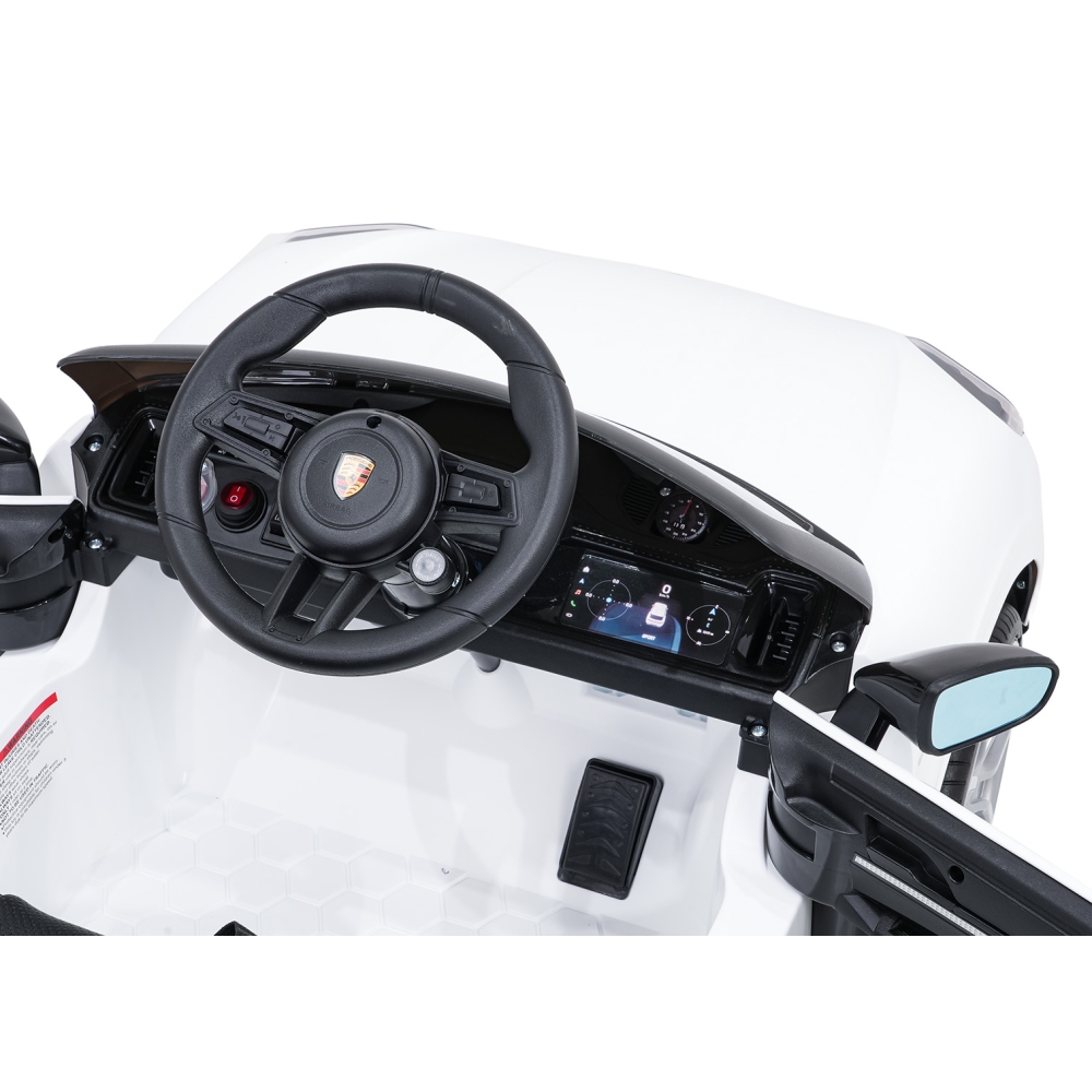 Elektromobilis Porsche Cayenne, White-Elektromobiliai vaikams, Visureigiai-e-vaikas