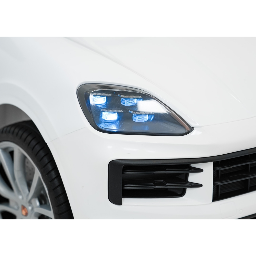 Elektromobilis Porsche Cayenne, White-Elektromobiliai vaikams, Visureigiai-e-vaikas