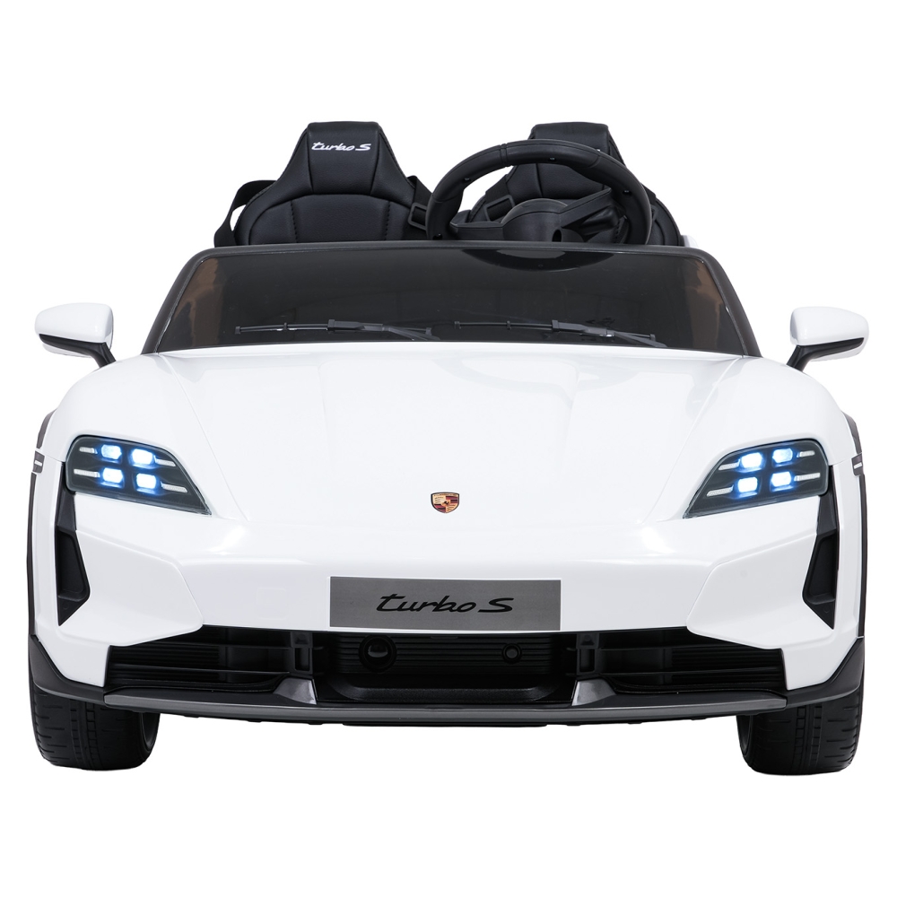 Elektromobilis Porsche Taycan Turbo S, White-Elektromobiliai vaikams, Mašinos-e-vaikas