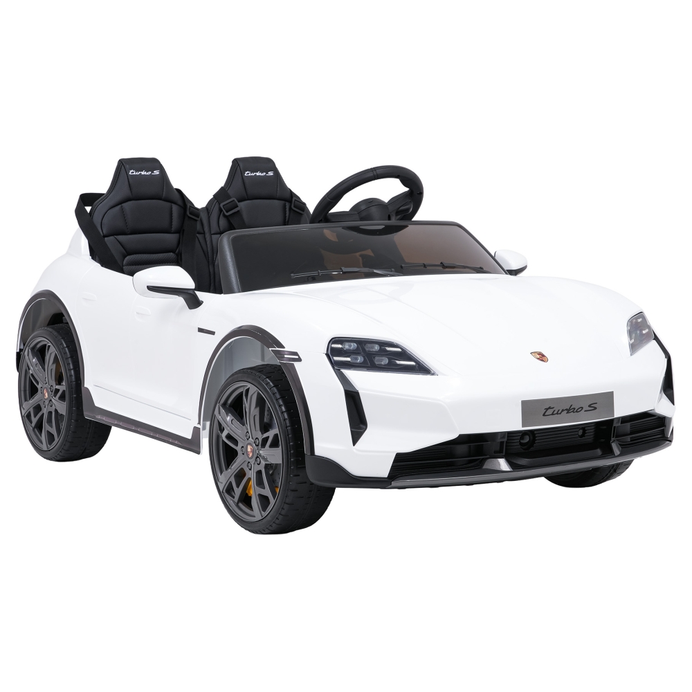 Elektromobilis Porsche Taycan Turbo S, White-Elektromobiliai vaikams, Mašinos-e-vaikas