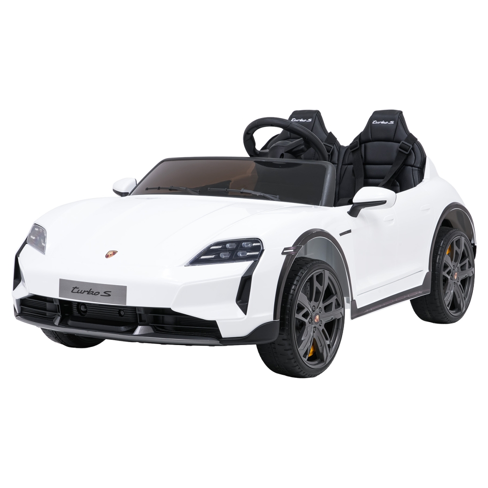 Elektromobilis Porsche Taycan Turbo S, White-Elektromobiliai vaikams, Mašinos-e-vaikas