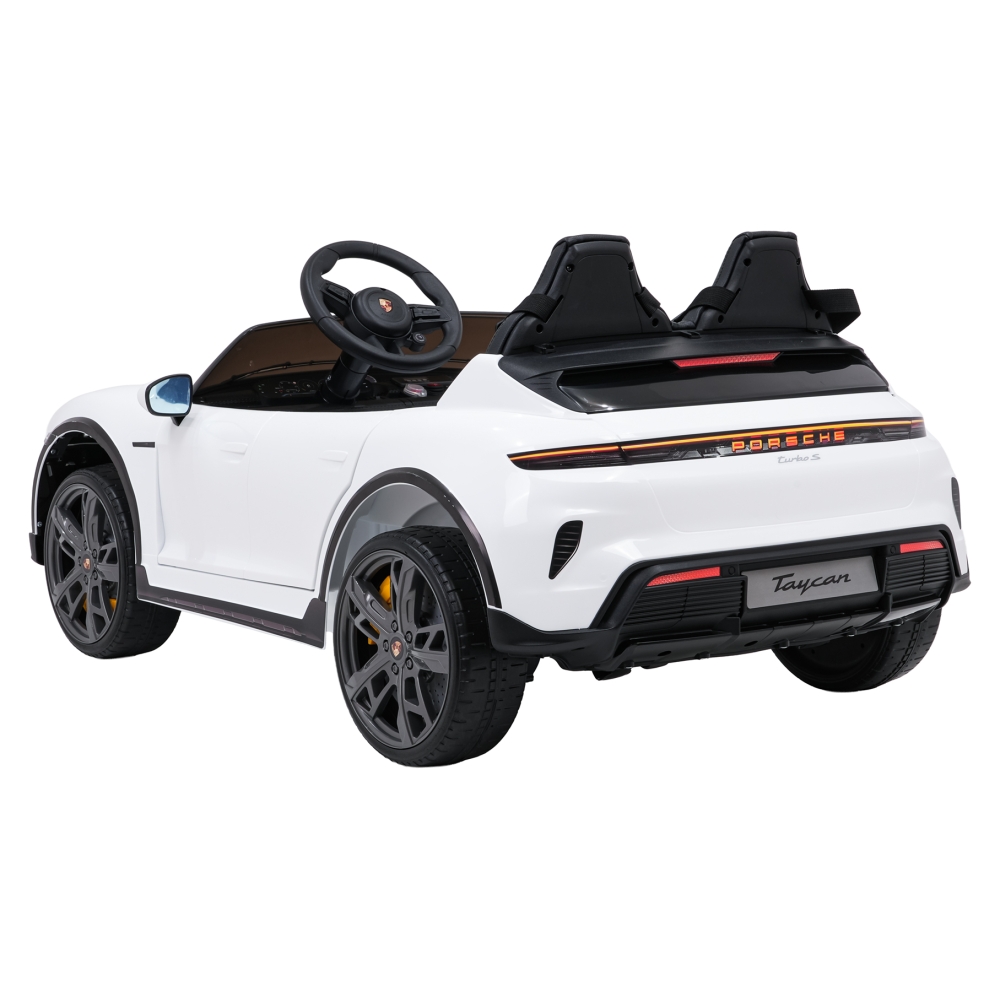 Elektromobilis Porsche Taycan Turbo S, White-Elektromobiliai vaikams, Mašinos-e-vaikas