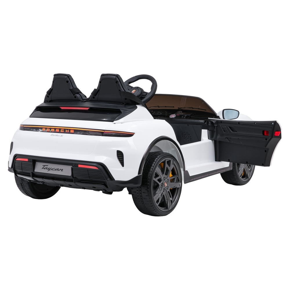 Elektromobilis Porsche Taycan Turbo S, White-Elektromobiliai vaikams, Mašinos-e-vaikas