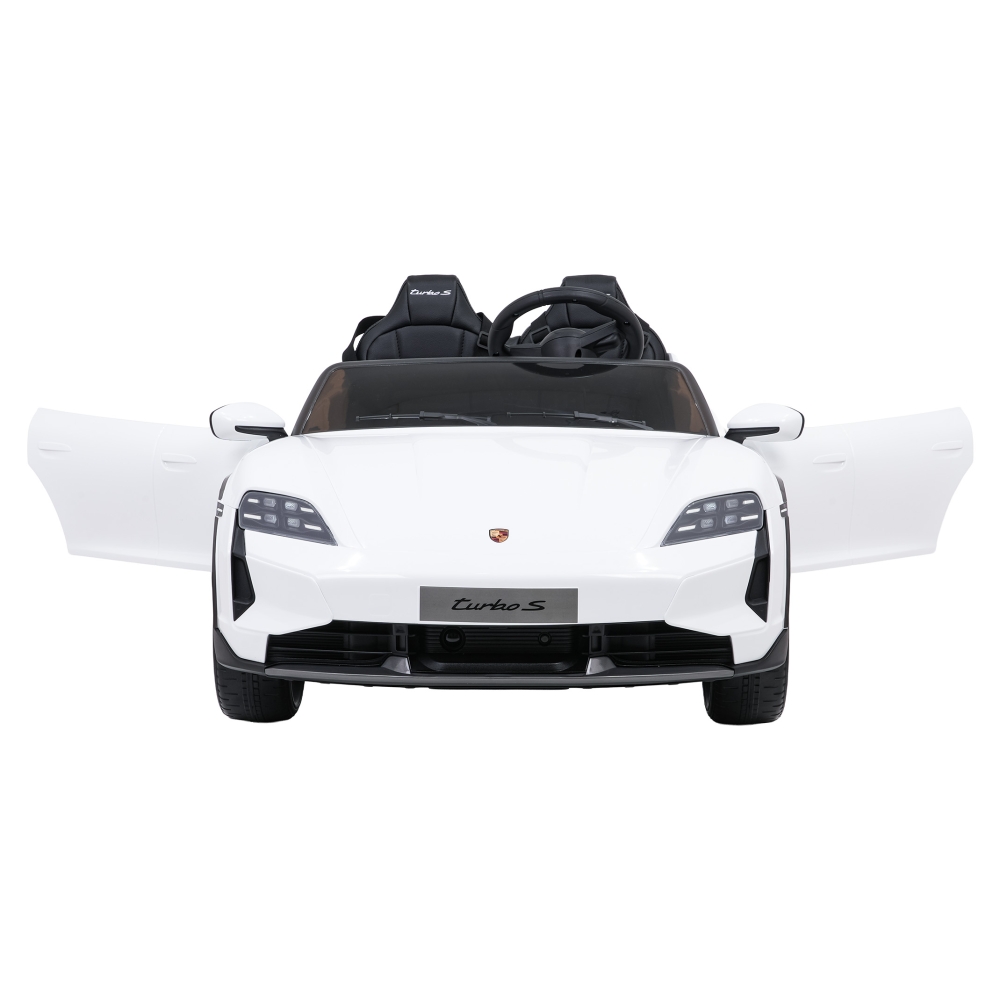 Elektromobilis Porsche Taycan Turbo S, White-Elektromobiliai vaikams, Mašinos-e-vaikas