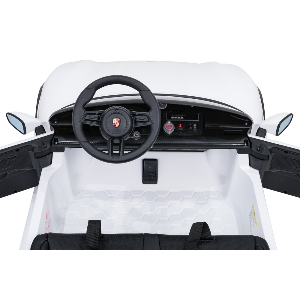 Elektromobilis Porsche Taycan Turbo S, White-Elektromobiliai vaikams, Mašinos-e-vaikas