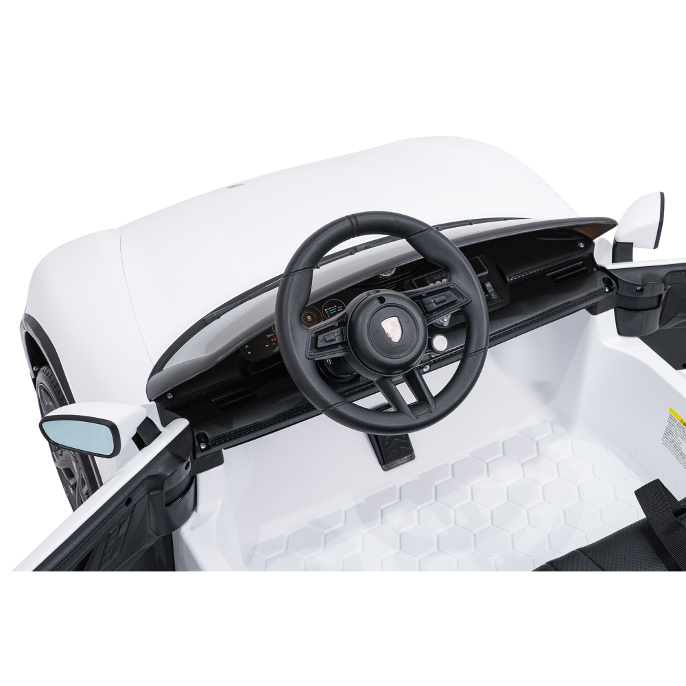 Elektromobilis Porsche Taycan Turbo S, White-Elektromobiliai vaikams, Mašinos-e-vaikas