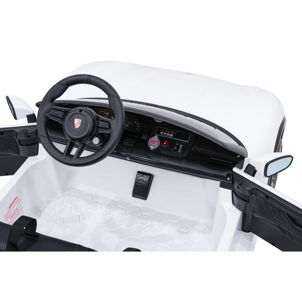 Elektromobilis Porsche Taycan Turbo S, White-Elektromobiliai vaikams, Mašinos-e-vaikas