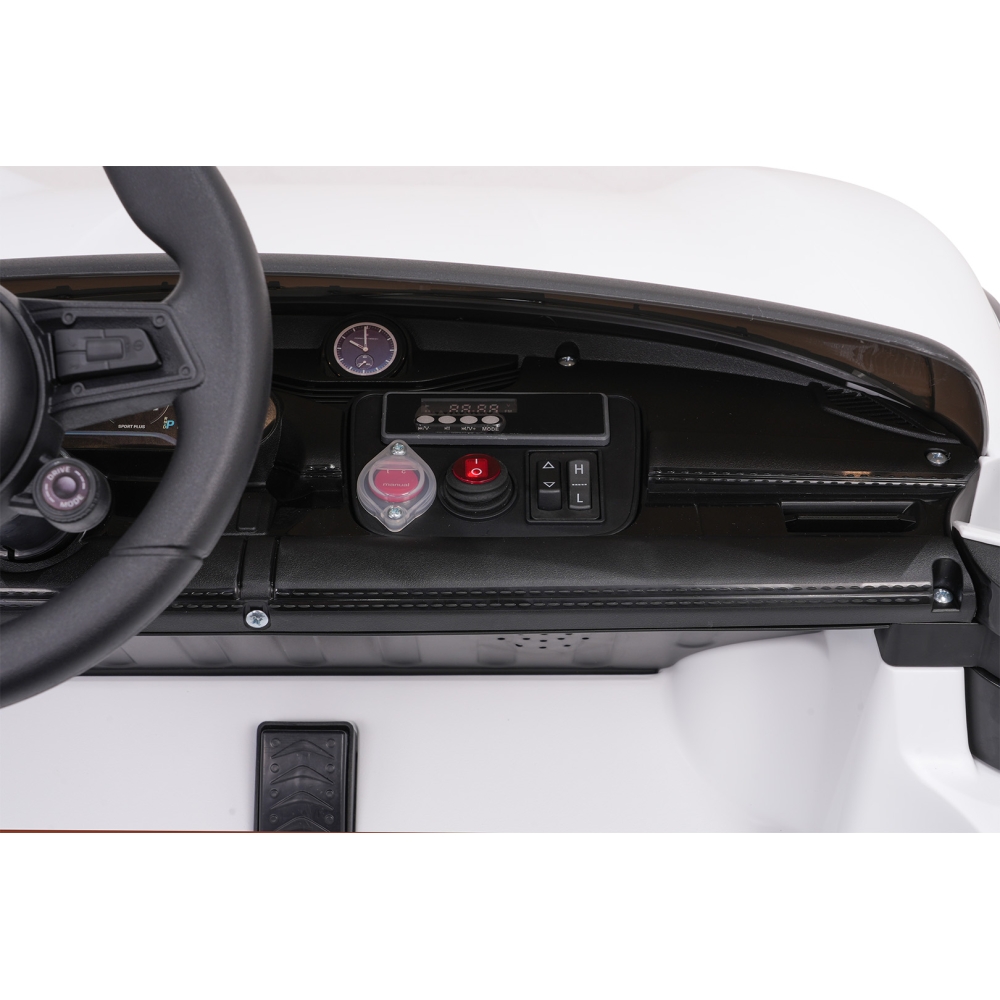 Elektromobilis Porsche Taycan Turbo S, White-Elektromobiliai vaikams, Mašinos-e-vaikas