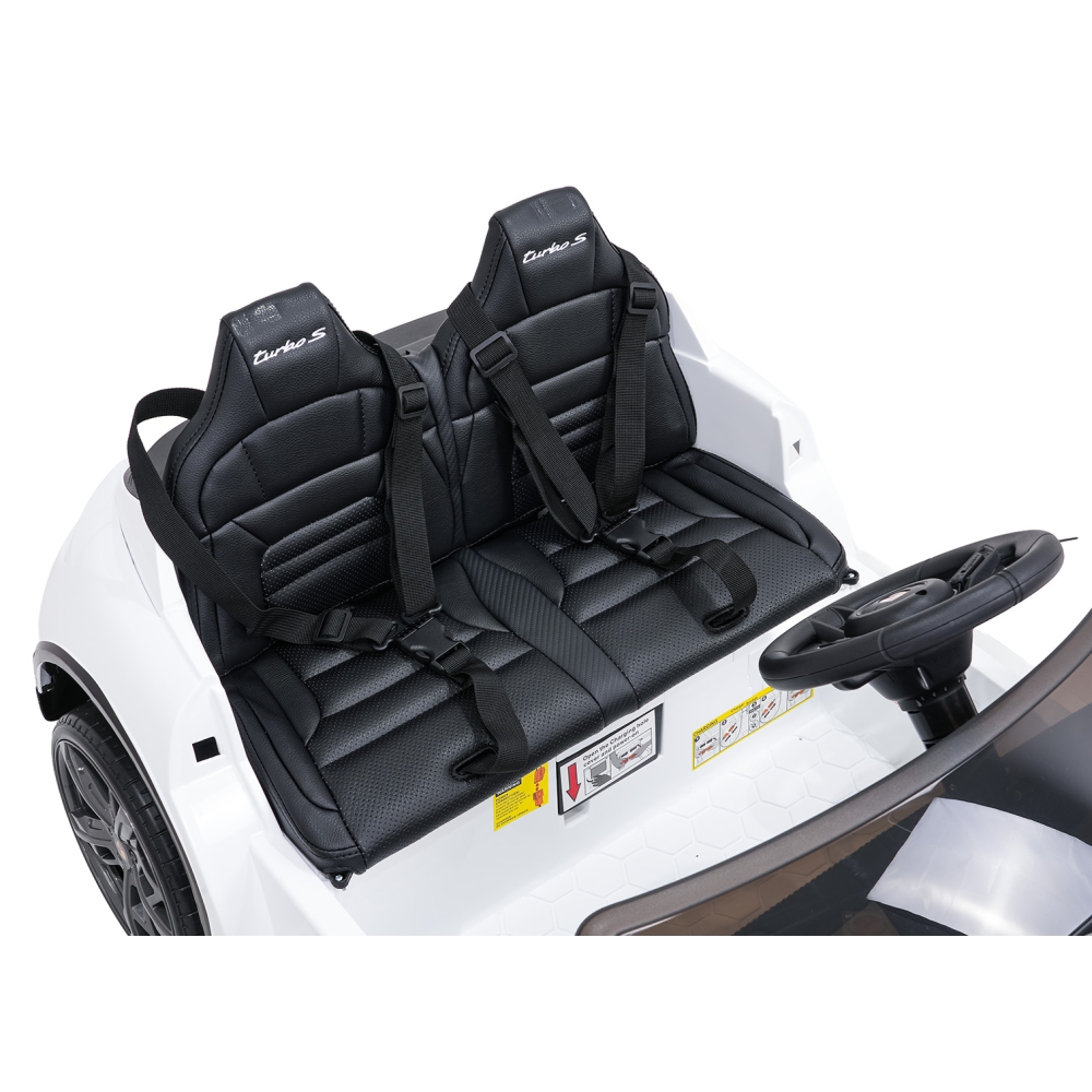 Elektromobilis Porsche Taycan Turbo S, White-Elektromobiliai vaikams, Mašinos-e-vaikas
