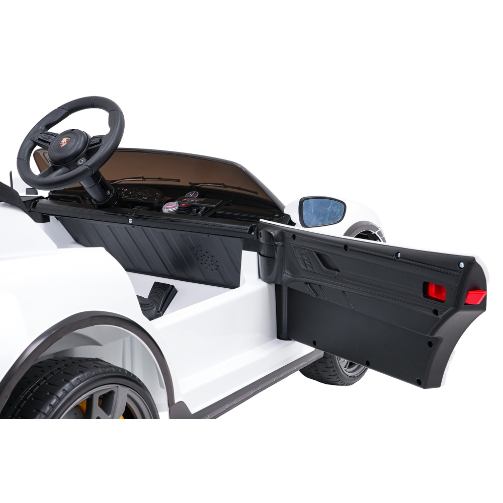Elektromobilis Porsche Taycan Turbo S, White-Elektromobiliai vaikams, Mašinos-e-vaikas