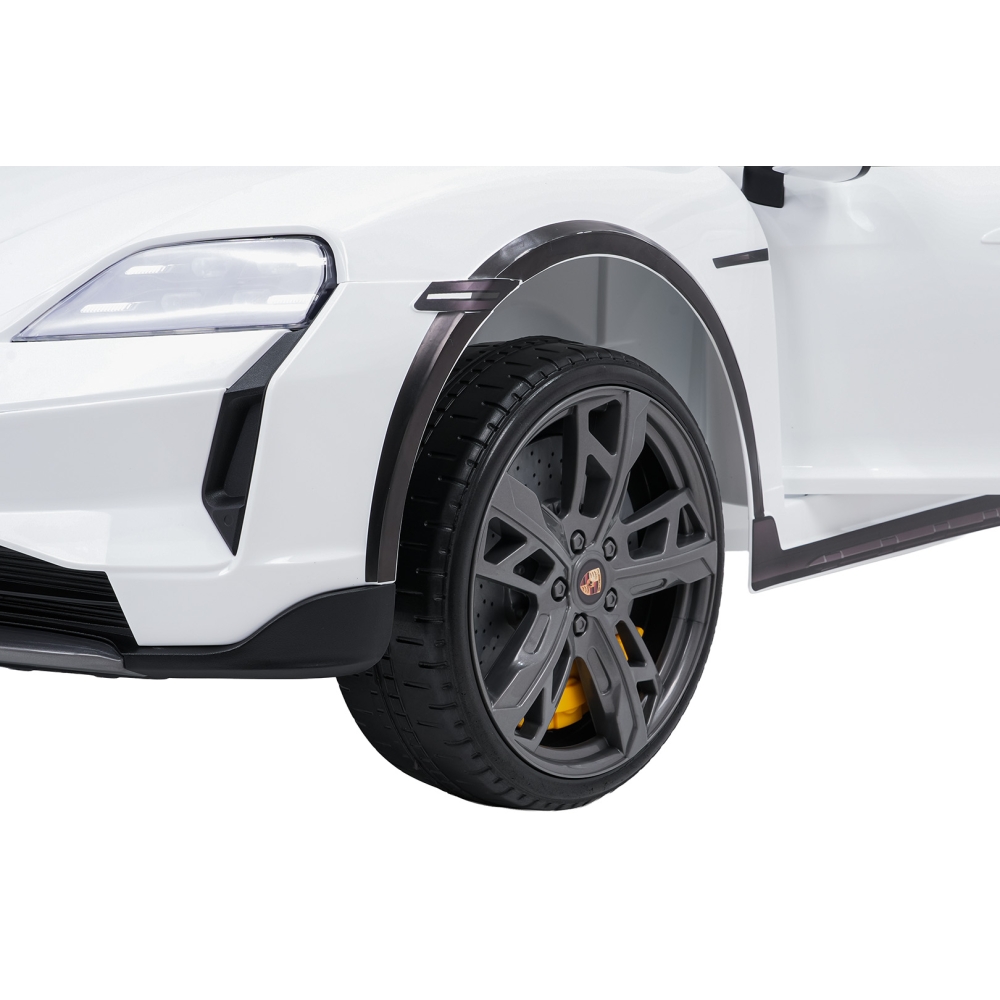 Elektromobilis Porsche Taycan Turbo S, White-Elektromobiliai vaikams, Mašinos-e-vaikas