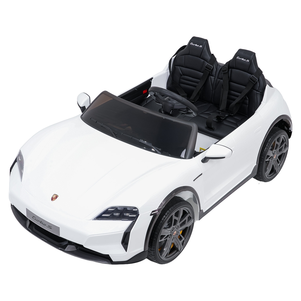 Elektromobilis Porsche Taycan Turbo S, White-Elektromobiliai vaikams, Mašinos-e-vaikas