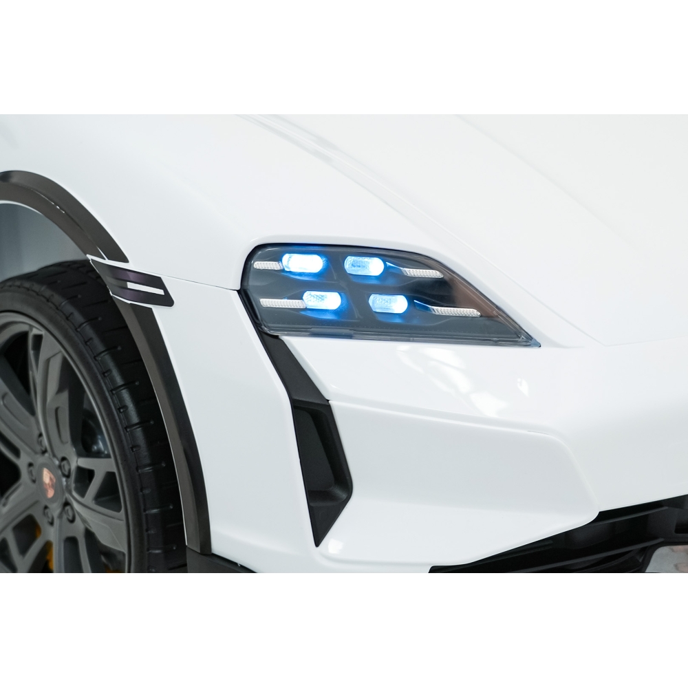 Elektromobilis Porsche Taycan Turbo S, White-Elektromobiliai vaikams, Mašinos-e-vaikas