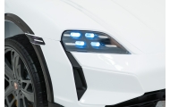 Elektromobilis Porsche Taycan Turbo S, White-Elektromobiliai vaikams, Mašinos-e-vaikas
