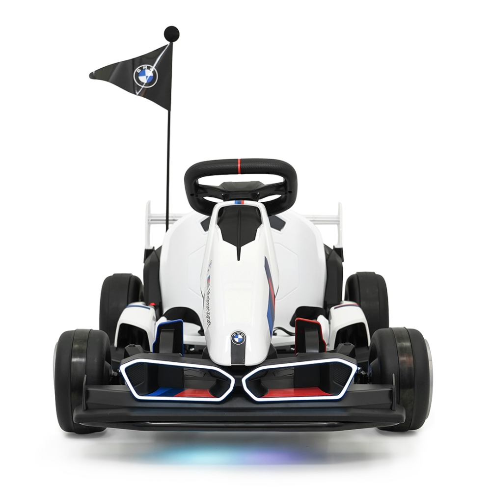 Elektrinis kartingas BMW su drifto funkcija, White-Elektromobiliai vaikams, Kartingai vaikams-e-vaikas