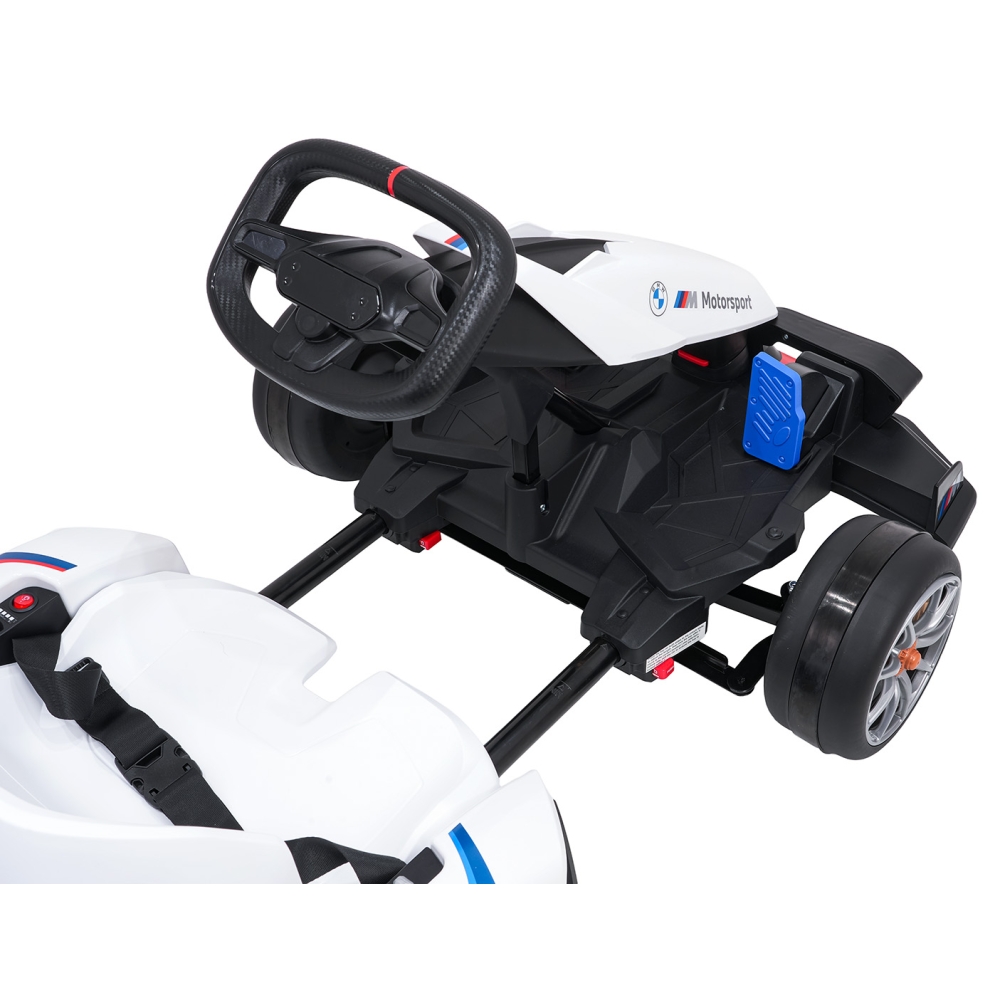 Elektrinis kartingas BMW su drifto funkcija, White-Elektromobiliai vaikams, Kartingai vaikams-e-vaikas