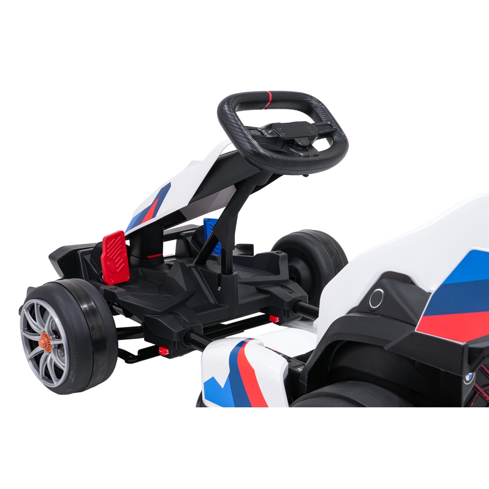 Elektrinis kartingas BMW su drifto funkcija, White-Elektromobiliai vaikams, Kartingai vaikams-e-vaikas