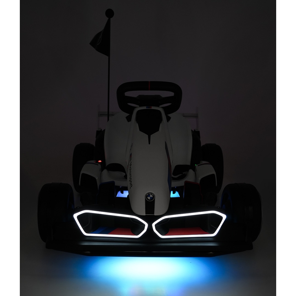 Elektrinis kartingas BMW su drifto funkcija, White-Elektromobiliai vaikams, Kartingai vaikams-e-vaikas