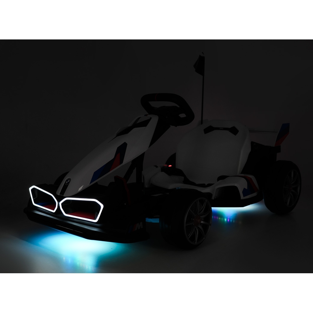 Elektrinis kartingas BMW su drifto funkcija, White-Elektromobiliai vaikams, Kartingai vaikams-e-vaikas