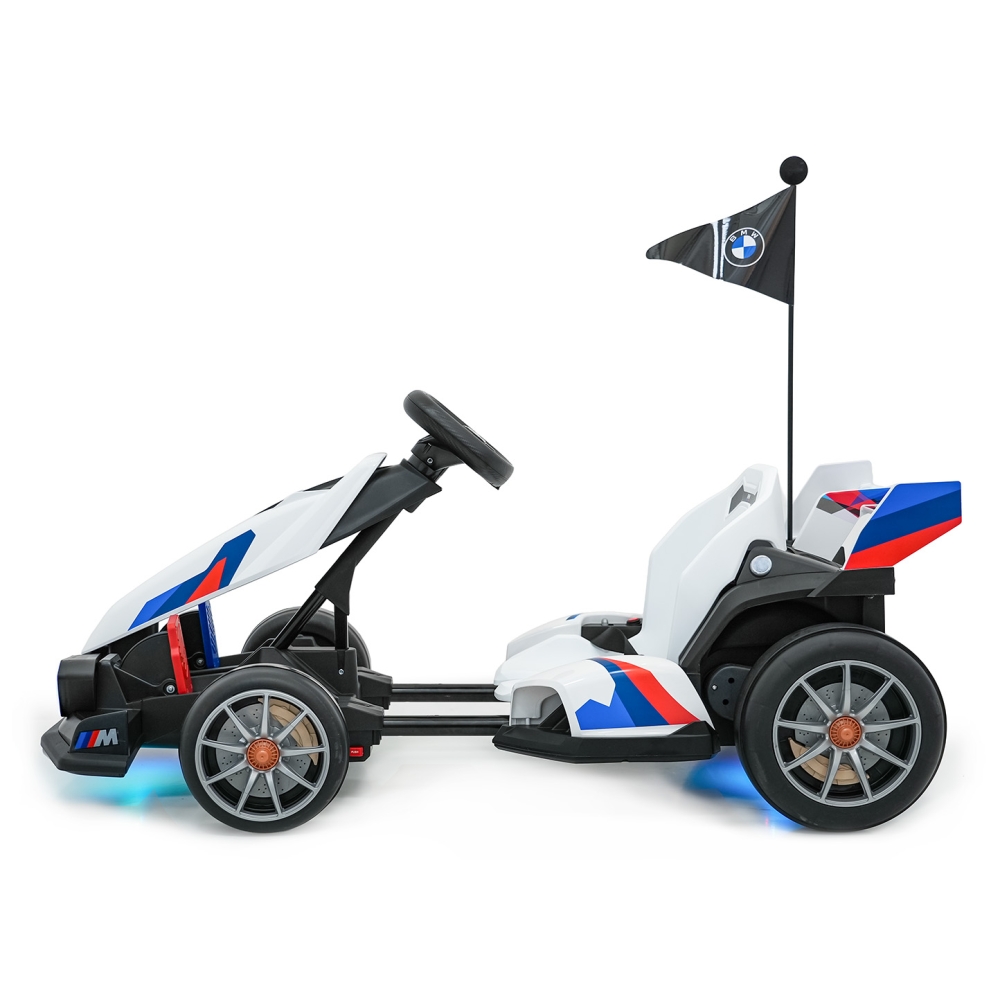 Elektrinis kartingas BMW su drifto funkcija, White-Elektromobiliai vaikams, Kartingai vaikams-e-vaikas