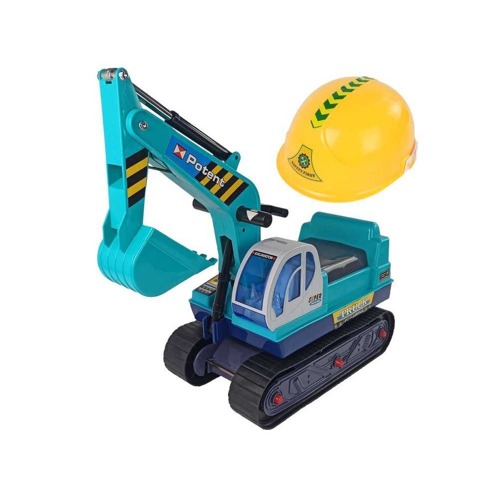 Big Excavator Construction Rider Helmet Green Big Excavator Construction Rider Helmet Green