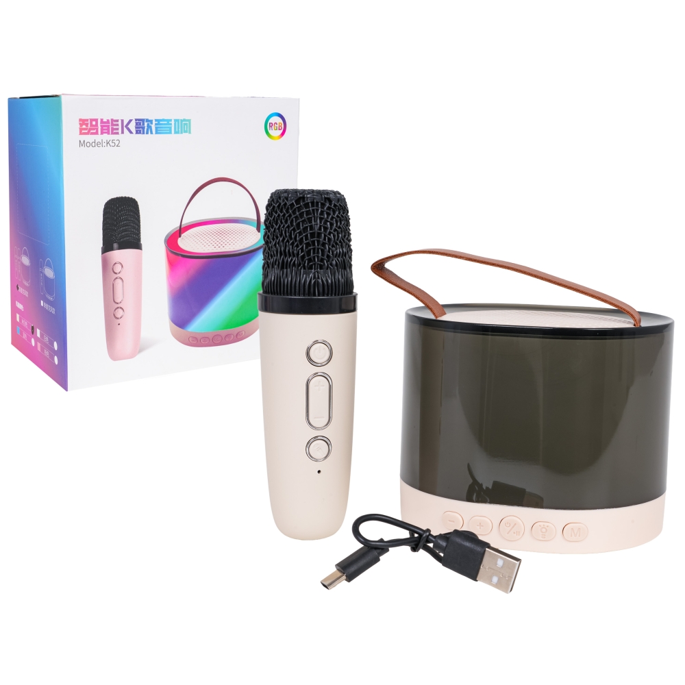 Karaokės rinkinys Mikrofonas + apšviestas garsiakalbis