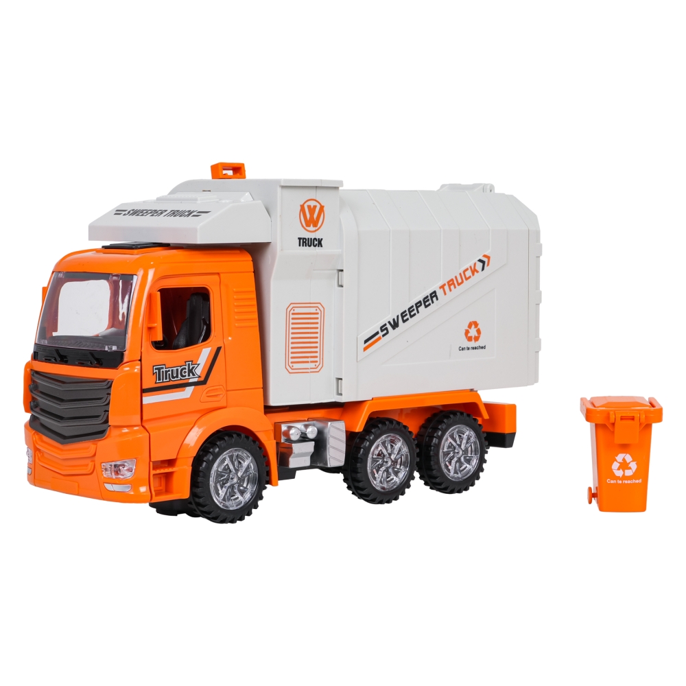 Šiukšliavežė su šviesos ir garso funkcija Oranžinė-Žaislai, Auto ir transporto žaislai, Mašinos-e-vaikas