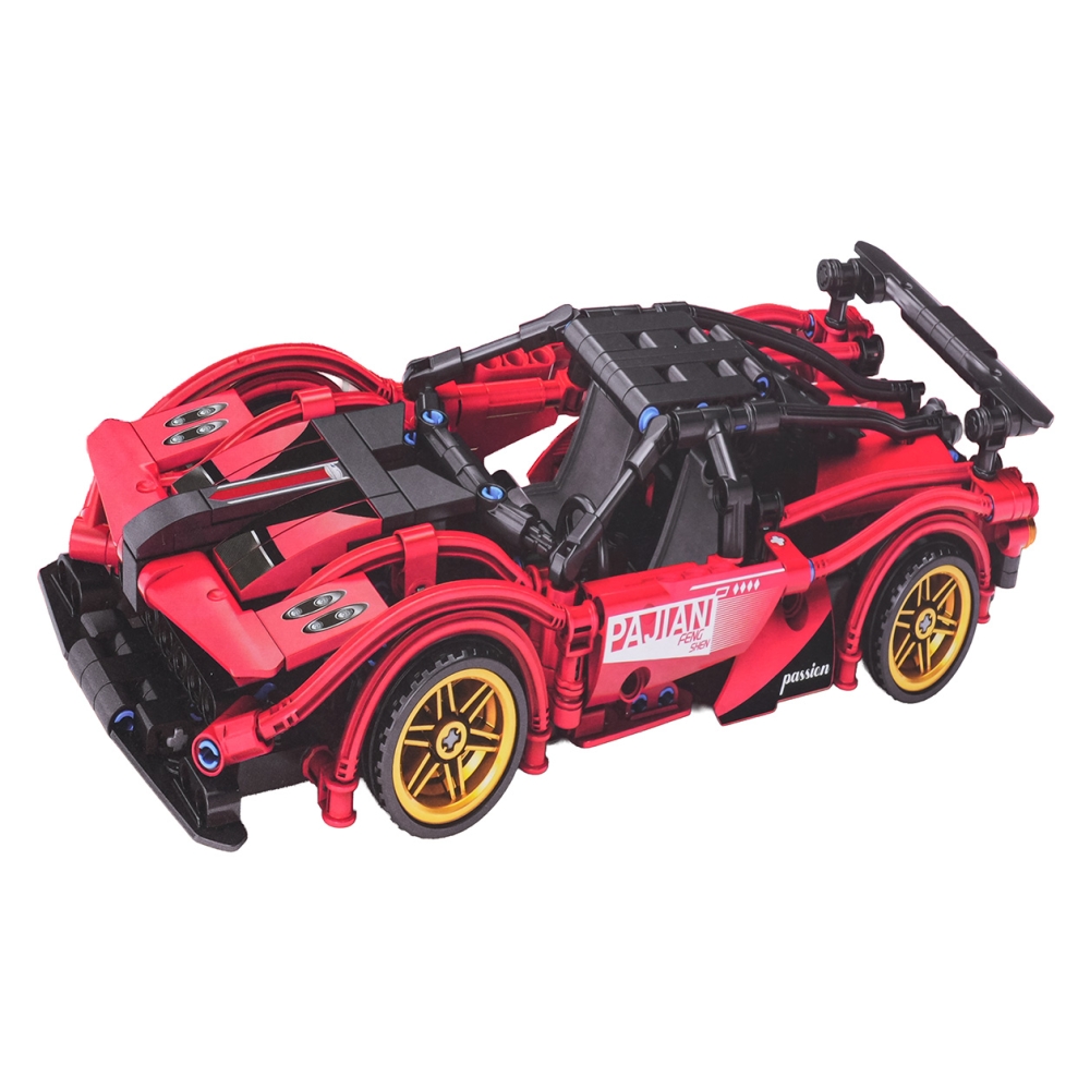 Konstruktorius Raudonas sportinis automobilis 482 el.-Žaislai, Konstruktoriai, Lego, statybiniai blokai-e-vaikas