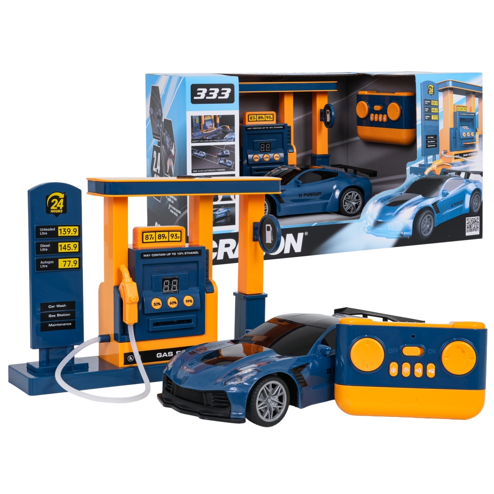 R/C sportiniai automobiliai + degalinė-Žaislai, Auto ir transporto žaislai, Valdomos radijo bangomis-e-vaikas