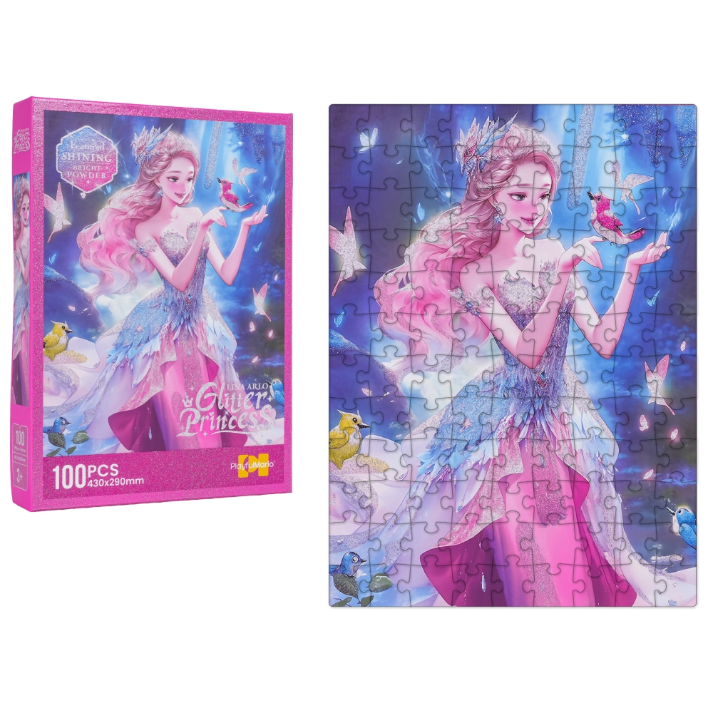 Dėlionė Princesė rožinė 100el.-Žaislai, Dėlionės, Dėlionės iki 500 detalių-e-vaikas