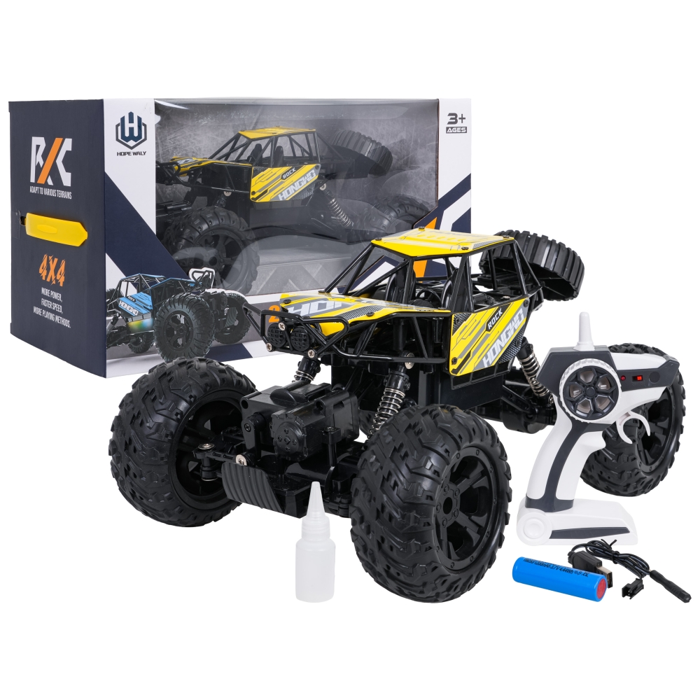 Nuotolinio valdymo R/C vikšrinis transporteris ROCK Yellow 1:14-Žaislai, Auto ir transporto žaislai, Valdomos radijo bangomis-e-