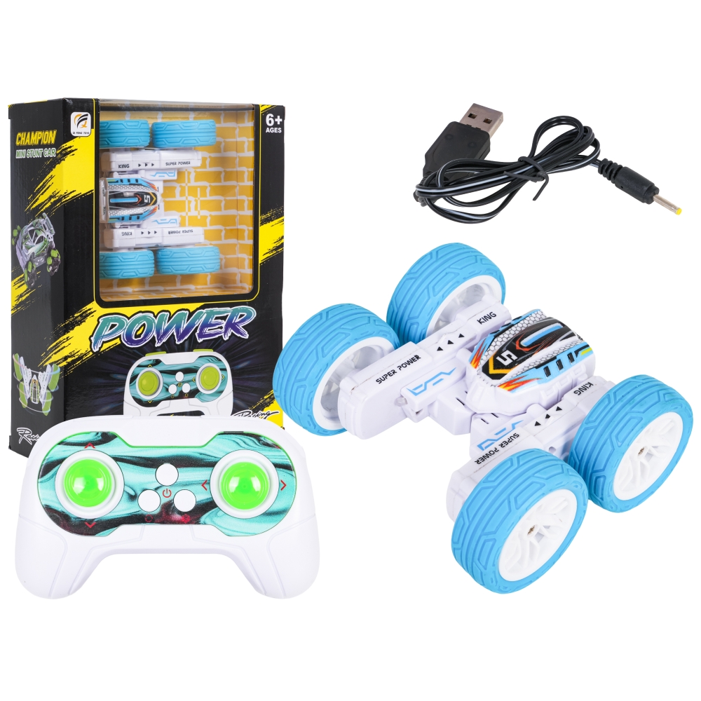 Nuotolinio valdymo R/C POWER STUNT 1:32 mėlyna-Žaislai, Auto ir transporto žaislai, Valdomos radijo bangomis-e-vaikas